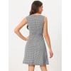 imageAllegra K Womens Plaid Dress Sleeveless Fit and Flare Houndstooth Work DressesBlack Houndstooth