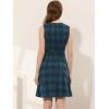imageAllegra K Womens Plaid Dress Sleeveless Fit and Flare Houndstooth Work DressesBlue