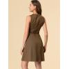 imageAllegra K Womens Plaid Dress Sleeveless Fit and Flare Houndstooth Work DressesBrown