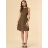 imageAllegra K Womens Plaid Dress Sleeveless Fit and Flare Houndstooth Work DressesBrown