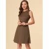 imageAllegra K Womens Plaid Dress Sleeveless Fit and Flare Houndstooth Work DressesBrown