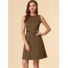 imageAllegra K Womens Plaid Dress Sleeveless Fit and Flare Houndstooth Work DressesBrown