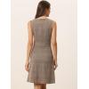 imageAllegra K Womens Plaid Dress Sleeveless Fit and Flare Houndstooth Work DressesBrown Apricot