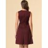 imageAllegra K Womens Plaid Dress Sleeveless Fit and Flare Houndstooth Work DressesBurgundyb