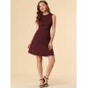 imageAllegra K Womens Plaid Dress Sleeveless Fit and Flare Houndstooth Work DressesBurgundyb