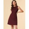 imageAllegra K Womens Plaid Dress Sleeveless Fit and Flare Houndstooth Work DressesBurgundyb