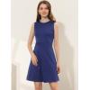 imageAllegra K Womens Plaid Dress Sleeveless Fit and Flare Houndstooth Work DressesDark Blue