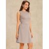 imageAllegra K Womens Plaid Dress Sleeveless Fit and Flare Houndstooth Work DressesLight Brown