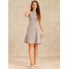imageAllegra K Womens Plaid Dress Sleeveless Fit and Flare Houndstooth Work DressesLight Brown