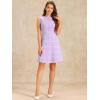 imageAllegra K Womens Plaid Dress Sleeveless Fit and Flare Houndstooth Work DressesLight Purple
