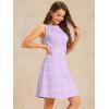 imageAllegra K Womens Plaid Dress Sleeveless Fit and Flare Houndstooth Work DressesLight Purple