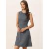 imageAllegra K Womens Plaid Dress Sleeveless Fit and Flare Houndstooth Work DressesNavy Blue