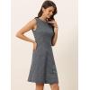 imageAllegra K Womens Plaid Dress Sleeveless Fit and Flare Houndstooth Work DressesNavy Blue