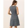 imageAllegra K Womens Plaid Dress Sleeveless Fit and Flare Houndstooth Work DressesNavy Blue