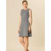 imageAllegra K Womens Plaid Dress Sleeveless Fit and Flare Houndstooth Work DressesWhite Black