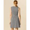 imageAllegra K Womens Plaid Dress Sleeveless Fit and Flare Houndstooth Work DressesWhite Black