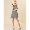 imageAllegra K Womens Plaid Dress Sleeveless Fit and Flare Houndstooth Work DressesWhite Black