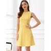 imageAllegra K Womens Plaid Dress Sleeveless Fit and Flare Houndstooth Work DressesYellow