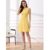 imageAllegra K Womens Plaid Dress Sleeveless Fit and Flare Houndstooth Work DressesYellow