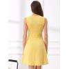 imageAllegra K Womens Plaid Dress Sleeveless Fit and Flare Houndstooth Work DressesYellow