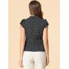 imageAllegra K Womens Polka Dots Tie Neck Blouse Summer Ruffled Cap Sleeve Office TopBlack