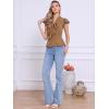 imageAllegra K Womens Polka Dots Tie Neck Blouse Summer Ruffled Cap Sleeve Office TopBrown