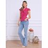 imageAllegra K Womens Polka Dots Tie Neck Blouse Summer Ruffled Cap Sleeve Office TopHot Pink