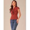 imageAllegra K Womens Polka Dots Tie Neck Blouse Summer Ruffled Cap Sleeve Office TopRed