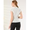 imageAllegra K Womens Polka Dots Tie Neck Blouse Summer Ruffled Cap Sleeve Office TopWhite