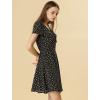 imageAllegra K Womens Printed Dress Summer 2025 Casual Square Neck Short Sleeve Fit and Flare DressesBlackfloral