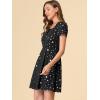 imageAllegra K Womens Printed Dress Summer 2025 Casual Square Neck Short Sleeve Fit and Flare DressesBlackstars