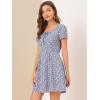 imageAllegra K Womens Printed Dress Summer 2025 Casual Square Neck Short Sleeve Fit and Flare DressesPurplefloral