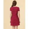 imageAllegra K Womens Printed Dress Summer 2025 Casual Square Neck Short Sleeve Fit and Flare DressesReddotted