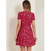 imageAllegra K Womens Printed Dress Summer 2025 Casual Square Neck Short Sleeve Fit and Flare DressesRedfloral