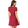 imageAllegra K Womens Printed Dress Summer 2025 Casual Square Neck Short Sleeve Fit and Flare DressesRedheart