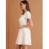 imageAllegra K Womens Printed Dress Summer 2025 Casual Square Neck Short Sleeve Fit and Flare DressesWhiteheart