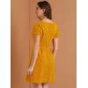 imageAllegra K Womens Printed Dress Summer 2025 Casual Square Neck Short Sleeve Fit and Flare DressesYellowheart