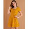 imageAllegra K Womens Printed Dress Summer 2025 Casual Square Neck Short Sleeve Fit and Flare DressesYellowheart