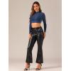 imageAllegra K Womens SemiSheer Sexy Blouse Heart Print Crop Tops Cocktail Party Mesh TopSolid Dark Blue