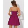 imageAllegra K Womens Sexy Strapless Party Dress Sweetheart Neck Off Shoulder Sleeveless Mini DressPurple Red