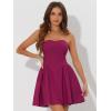 imageAllegra K Womens Sexy Strapless Party Dress Sweetheart Neck Off Shoulder Sleeveless Mini DressPurple Red