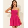 imageAllegra K Womens Sexy Strapless Party Dress Sweetheart Neck Off Shoulder Sleeveless Mini DressRose Red
