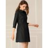 imageAllegra K Womens Shirt Dress Button Down 34 Sleeve School Work Mini Casual ShirtdressesBlack