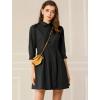 imageAllegra K Womens Shirt Dress Button Down 34 Sleeve School Work Mini Casual ShirtdressesBlack