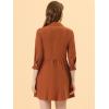 imageAllegra K Womens Shirt Dress Button Down 34 Sleeve School Work Mini Casual ShirtdressesBrown