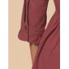 imageAllegra K Womens Shirt Dress Button Down 34 Sleeve School Work Mini Casual ShirtdressesBurgundy