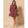 imageAllegra K Womens Shirt Dress Button Down 34 Sleeve School Work Mini Casual ShirtdressesBurgundy