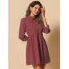 imageAllegra K Womens Shirt Dress Button Down 34 Sleeve School Work Mini Casual ShirtdressesBurgundy