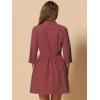imageAllegra K Womens Shirt Dress Button Down 34 Sleeve School Work Mini Casual ShirtdressesBurgundy