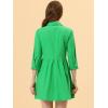 imageAllegra K Womens Shirt Dress Button Down 34 Sleeve School Work Mini Casual ShirtdressesGreen